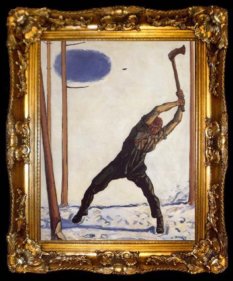 framed  Ferdinand Hodler WOodcutter, ta009-2